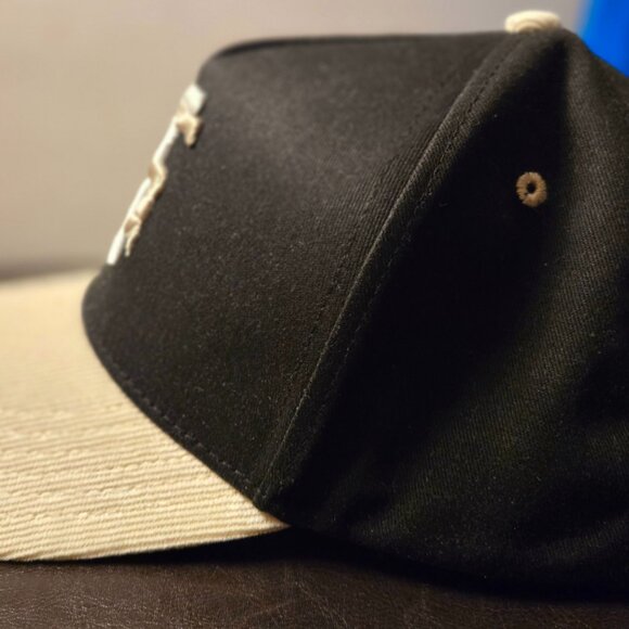 Holy Ground Sneaker Brea Shop Official 5 Panel Black / Cream Snapback Hat EUC - Picture 2 of 6
